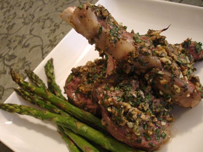 Anchovy, Olive and Herb Crusted Rack of Lamb