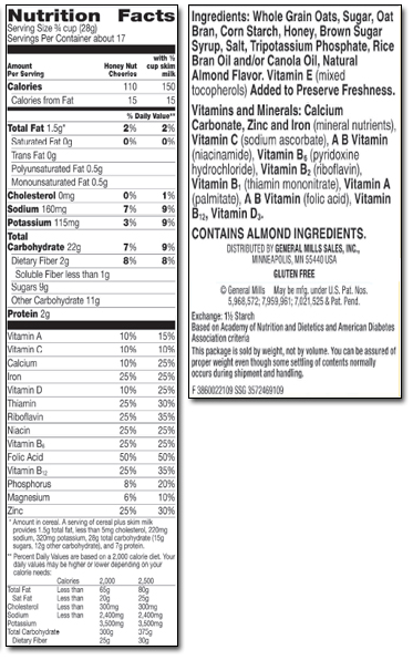 nutritional facts